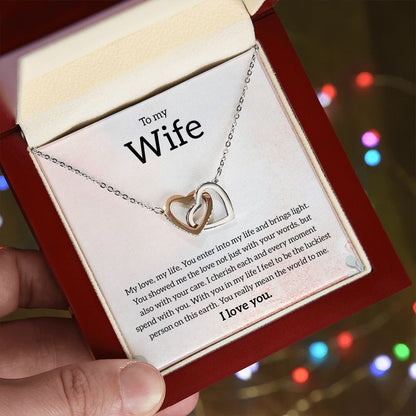 My Wife | You mean the world to me - Interlocking Hearts necklace